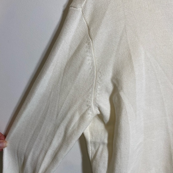 Preswick and Moore V Neck White Button Up Cardigan Classic Size Petite XL Preppy - Picture 8 of 9